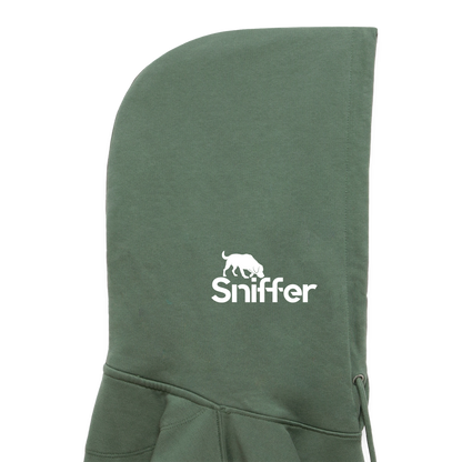 Sniffer ORGANIC  Premium-Hoodie „BORN to track“  UNISEX edition - Tanngrün
