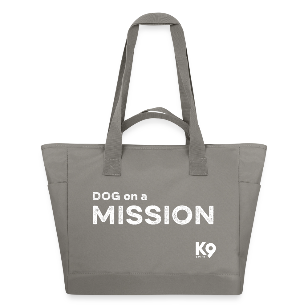 K9  WATER-REPELLENT Padded-Bag "DOG on a MISSION" - Grau