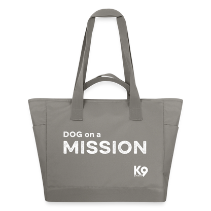 K9  WATER-REPELLENT Padded-Bag "DOG on a MISSION" - Grau