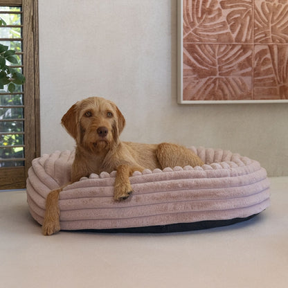 Karlie PREMIUM Hundebett "Reza rund" Beige oder Rosa designed by Lotte – stilvoller Liegekomfort für anspruchsvolle Hunde